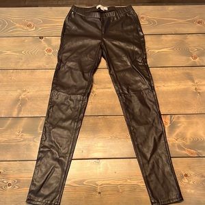 Michael By Michael Kors Dark Brown Pleather Leggings.